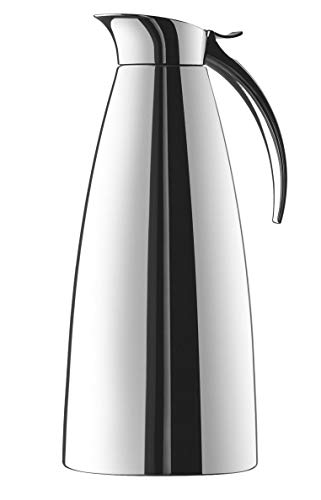 Emsa Eleganza Isolierkanne 502664 | 1,3 Fassungsvermögen | Easy Open Verschluss | 12h heiß, 24h kalt | Edelstahl, Silber im Sale